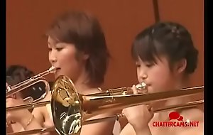 Orchestra of Naked Japanese Oriental Teens
