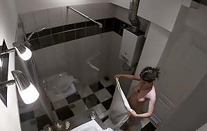 HIDDEN CAM - Spying upstairs my stepsister in the shower