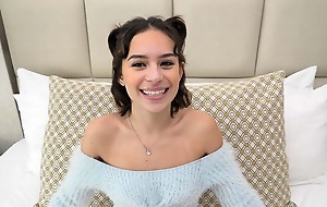 Sexy and petite Eighteen yr grey starlets connected with this POV video