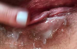 Beamy Cock for My Stepmom. Cum on Hairy Pussy. Unmasculine Pulsating Orgasm. Super Close-Up.