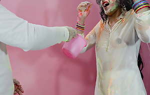 holi special: bro fucked priya anal fixed while this babe wanna play Holi with friends
