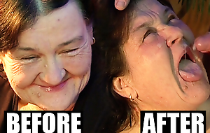 Very old granny didn't enjoy cum on her face