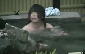 college girl in Japanese Onsen