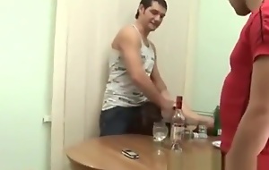 Drunk Russian Teen gets banged by four guys - rough anal
