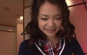 Kana Tsuruta enjoying guestimated fucking in the brush school uniform