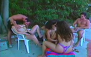 Hairy Babes Bonking at Poolside