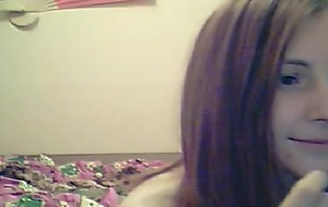 Milky waxen teen cutie fingers her tight borrow on webcam