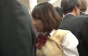 Shy and Innocent schoolgirl immediately molested in the familiarize without notic