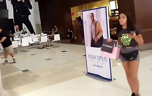 Candid voyeur authoritative teen ass spandex at shopping mall