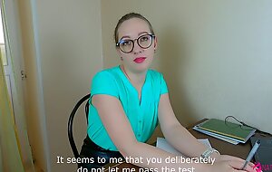 Lustful real teacher seduces her partisan into sex for pass catechism - hot teacher blue story!