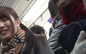 Beauty College Girl Sex Round the air Assorted Men Round Crowded Train Asian Porn