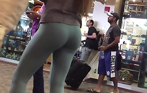 Correct college ass in shopping mall