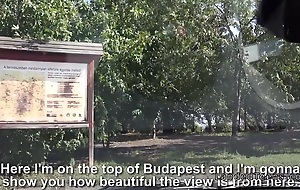 Hungarian guy fucks busty stranded teen in his van