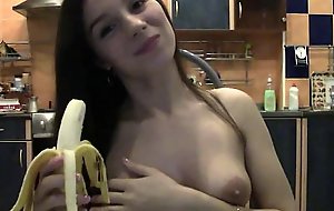 Ill-tempered brown in go kaput of a banana greater than webcam