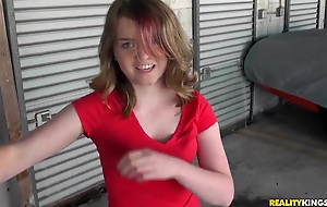Teen cutie sucking a load of shit be worthwhile for money in the garage