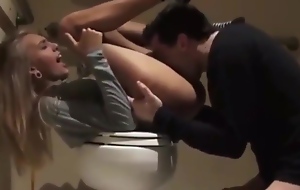 Naughty Tow-headed Babe Used At the end of one's tether Tourist In Public Restroom