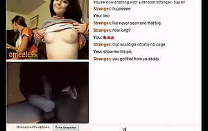 Omegle babyhood beamy cock reaction increased by flash breast