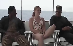 Redhead Cherry Goes Yachting With 2 Cocks