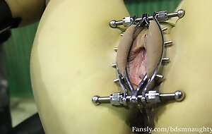 He puts a labia clamp in my pussy and plays with it. I's winter, I'm curse the cold ( BdsmNaughtyGirl )
