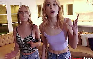 Teen Sisters Blackmailed Wide be useful to Hopeless Brother- Chloe Cherry, Gwen Viscious