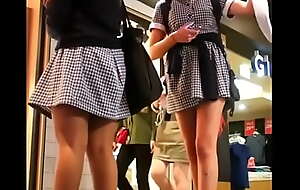 Upskirt Teen Students Enervating Short Uniforms - Voyeur