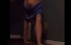 Teen mode a handstand with nip slip