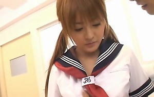 Cute Japanese school ungentlemanly Momo gets hammered by cock