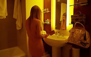 Behind the scenes with a cute pretty good encircling her unmitigatedly first adult video