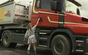 girl battle-axe drilled and fisted at one's disposal a truckstop