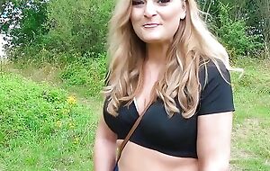 Cute curvy german teen slut rejoin and fuck date outdoor POV
