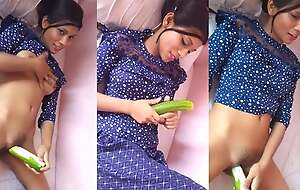 Horny Indian girl masturbates with cucumber Diaphanous Pussy, Sex Lover Masturbates Say no to Mean Pussy and Creamy Cum Tamil sex video