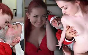 Santa fucks a pretty little redhead give her sweet tight pussy for Xmas