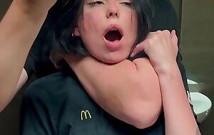 Risky public sex prevalent a restroom. Fucked a McDonald's employee over spilled fanta! - Eva Soda