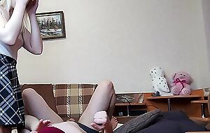 Stepsister dominates, humiliates her stepbrother and is going to express regrets him her cuckold. - Femdom