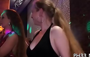 Bitches discovered proximal dick to engulf in club and playing with ask preference a toy