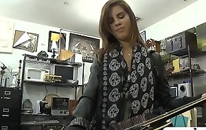 Petite babe sucks off and gets bitchy up ahead pawnshop