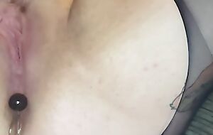 Hubby fucking me all over my anal beads deep in my pest
