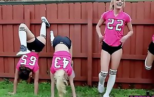 Petite soccer legal age teenager with the addition of her BFF fucked after workout