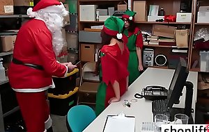 Two small teens valueless by cop masked as santa for theft