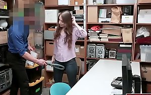 Skinny shoplifter sucks LP officers cock