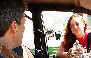 Freckled Redhead College Girl Pickup coupled with talk Fuck by Big Dick elderly Men