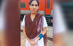 Desi college girl in passenger station