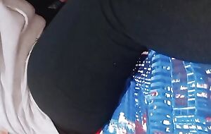 Hijab girl squirming while puffing