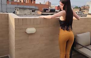 Sexy pupil is fucked in public on chum around with annoy balcony of her apartment ! fucking my classmate