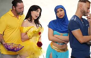 DaughterSwap - Hot Stepdaughters In Costumes Keira Croft & Penelope Boonies Take Their Stepdads Cocks