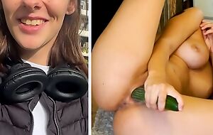 OMG! HUGE CUCUMBER destroys Teen Pussy!