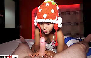 Petite untrained Thai teen Lily Koh satisfying her european customers hard cock