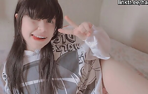 Piping hot petite cute girl masturbating then having an back away from