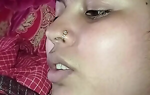 Newly married couple's cute caring pinch pennies wife carry the
