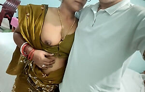 Indian Newlywed Sexy Wife Blowjob and Hard Hot Sex close by Young Confrere in Law vulnerable Saree